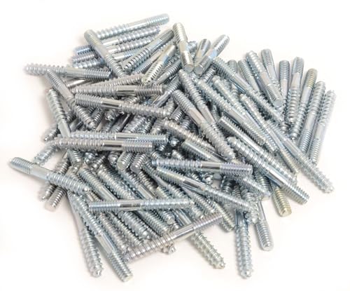 Baltimore Hardware Hanger Bolts, 1/4-20 x 2, High-Strength Zinc-Coated Steel with Partial Thread for Secure Wood-to-Metal Connections, Corrosion-Resistant - 100 Pack for Large Projects