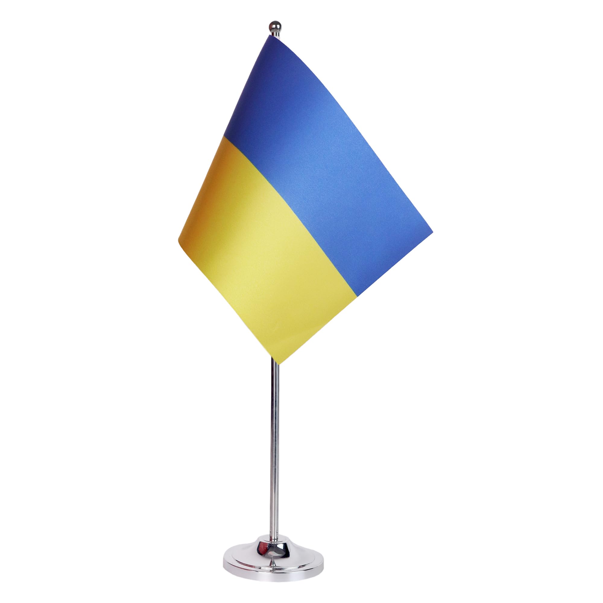 AZ FLAG Ukraine Table Flag 22x15 cm Ukrainian Satin Metal Base