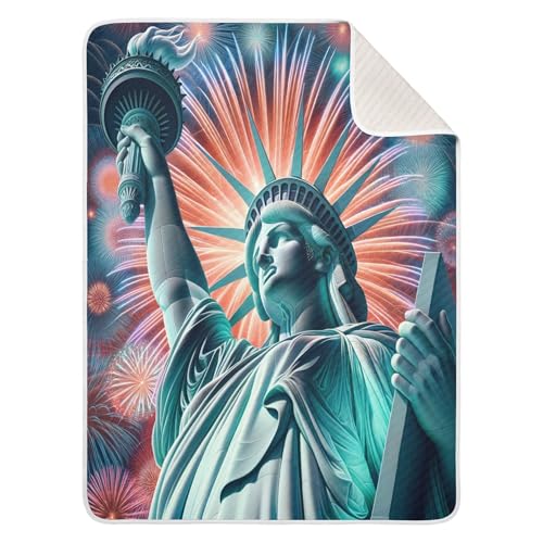 Burbuja Statue of Liberty Baby Blanket for Boys Girls, Nursery Soft Warm Swaddling Receiving Baby Blankets, 30x40 in Toddler Blanket