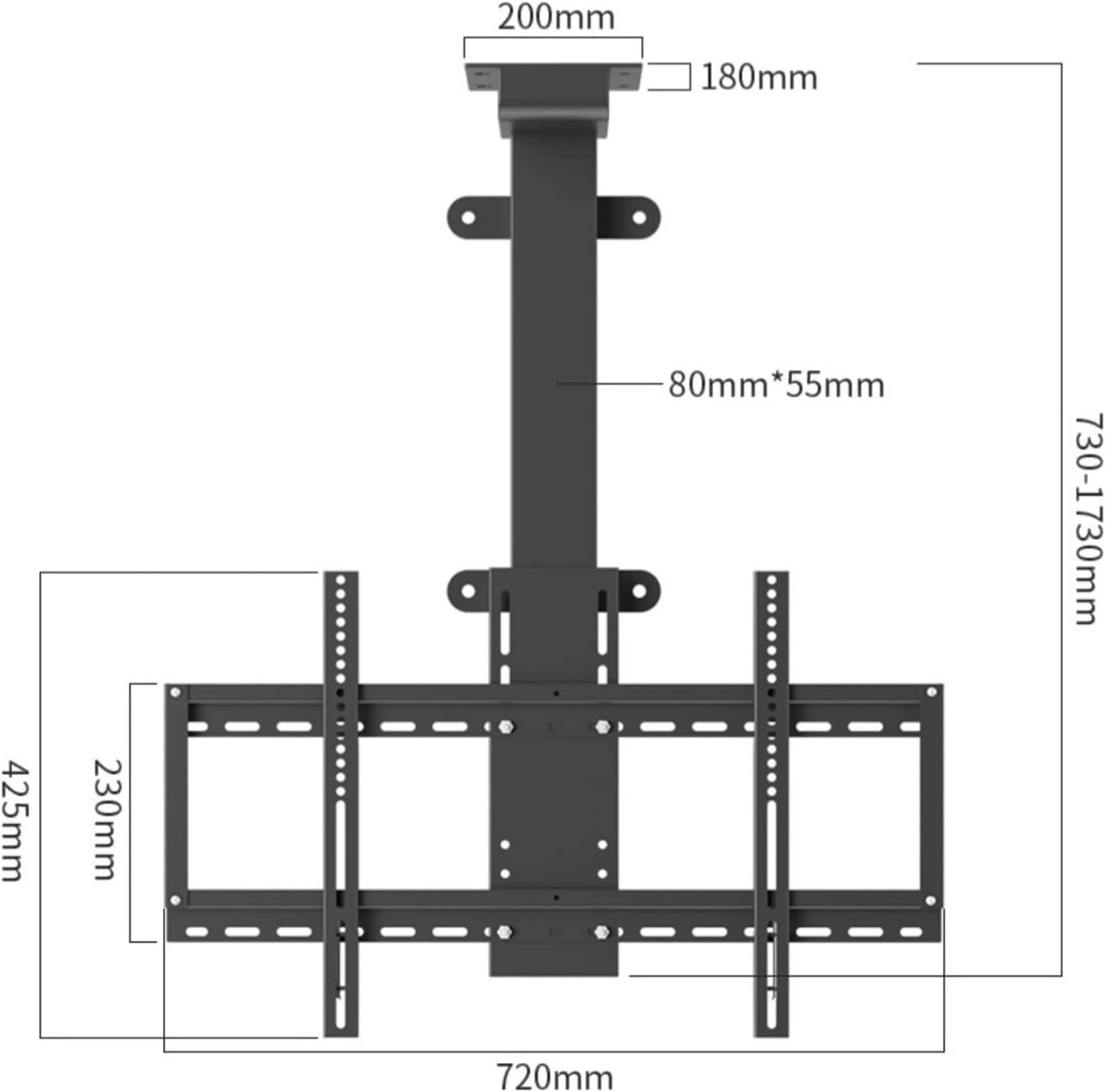 Electric TV Ceiling Mount - TV Floor Stand,Fits 32-75 Inch TVs Telescopi Lifting TV Stand,with Remote Control and Line Control Height Adjustable TV Mount,Auto Lifting Electric