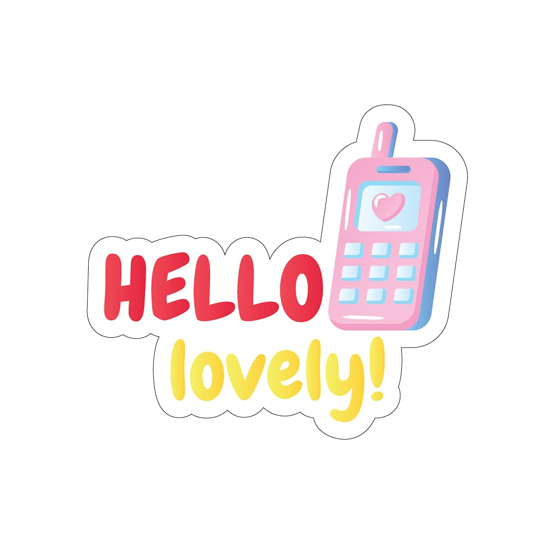 woopme Hello Lovely Laptop Stickers for Laptops Car Motorcycle Bicycle Luggage Notebook Water Bottles Guitar Decal Graffiti Patches Stickers Mini Stickers (Multicolored)