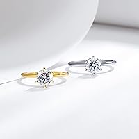 Vista 4 de MYSTCODE Moissanite Rings for Women Moissanite Wedding Band Moissanite Solitaire Engagement Ring Infinity Ring 925 Sterling Silver Rings Promise