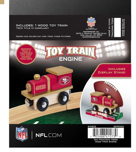 Image of MasterPieces NFL San Francisco 49ers Real Wood Toy Train, For Ages 3+, Black