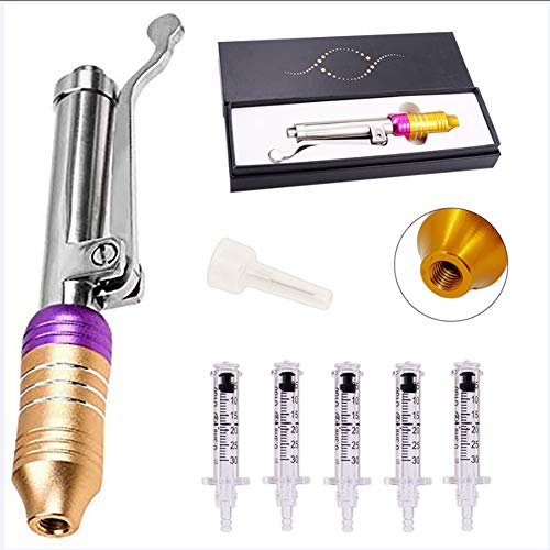 Hyaluron Pen Professional Atomizer Beauty Tool Help to Reduce Blemishes and Wrinkles, Restore Skin Elasticity Lip Lifting (1Pc Hyaluron Injection Pen+5Pcs Ampoule Head+1Pc Needle)