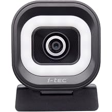 i-tec Solomon 700 Stream 4K Webcam with Built-in LED Ring Light, PDAF Auto Focus for Fast and Stable Focus and Dual Built-in Microphones