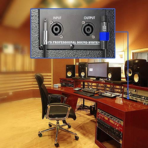 Confezione da 2 cavi da 50 Ft Speakon a 1/4 pollici per altoparlante da 12 Gauge AWG, di collegamento audio da 6,35 mm, per DJ/PA