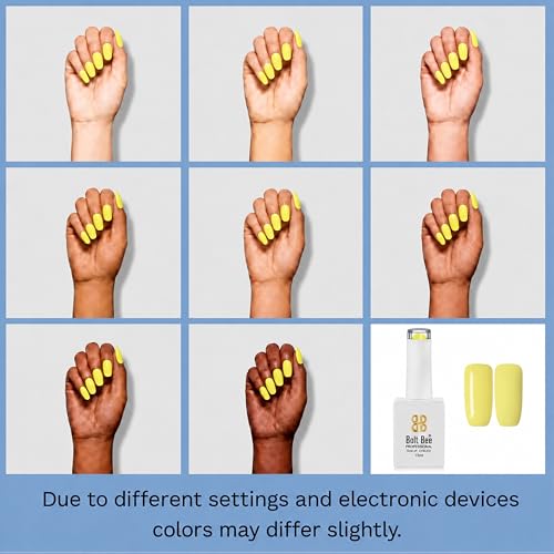 Image of Bolt Bee Pastel Yellow Color Gel Nail Polish Soak Off UV Gel 15ML DIY at Home Manicure Salon Nail Art