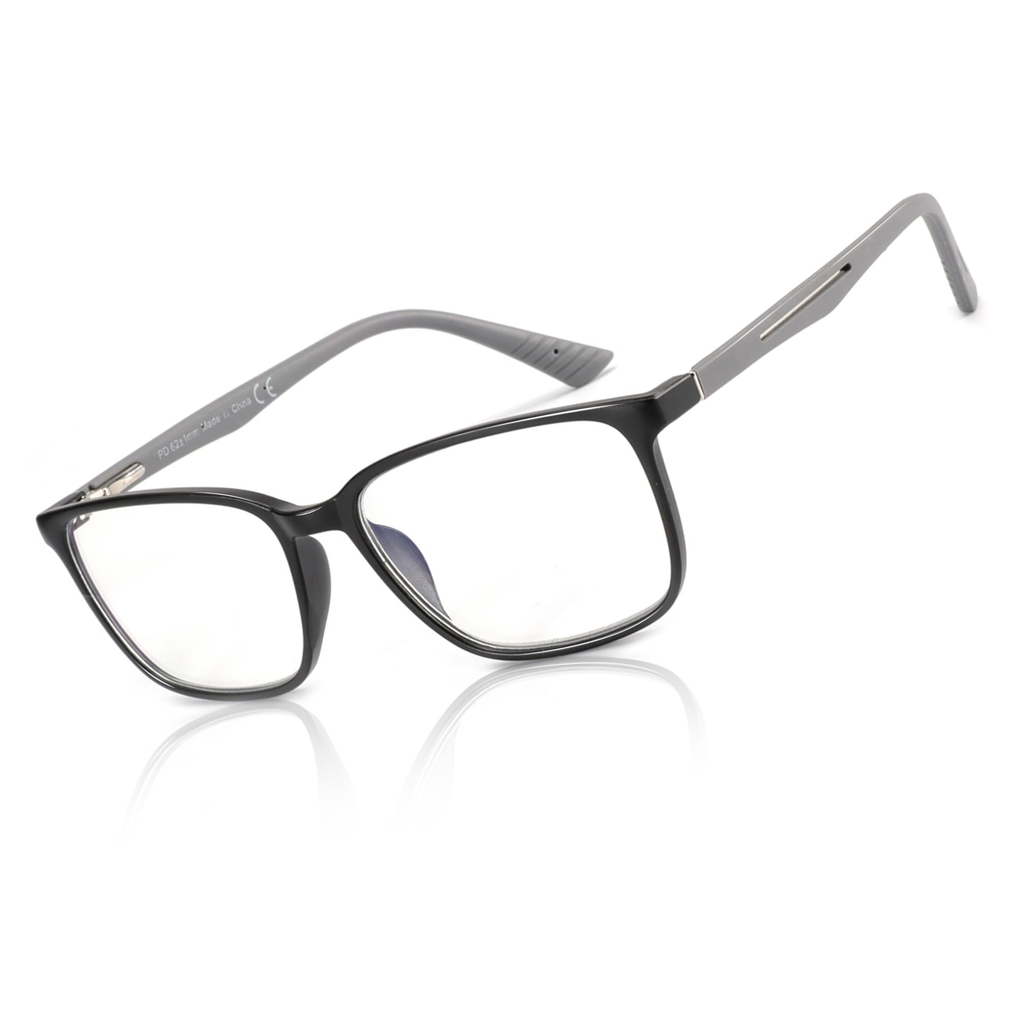 BLUEMOKY Blue Light Reading Glasses for Men，Sport Square Frame Readers, Anti Glare Computer Glasses