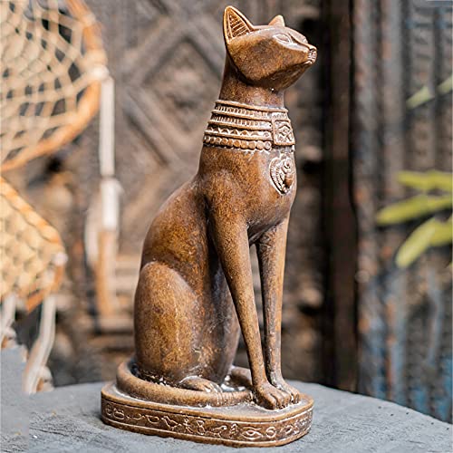 Bastet De Chat égyptien Statuette,Résine Déesse Du Chat égyptien Bastet Figurine Collection Jardin Décor De Bureau Cadeau,Faite à La Main Ancienne Déesse Du Chat Sculpture-Bastet 18x10.6x30cm(7x4x12in Cover