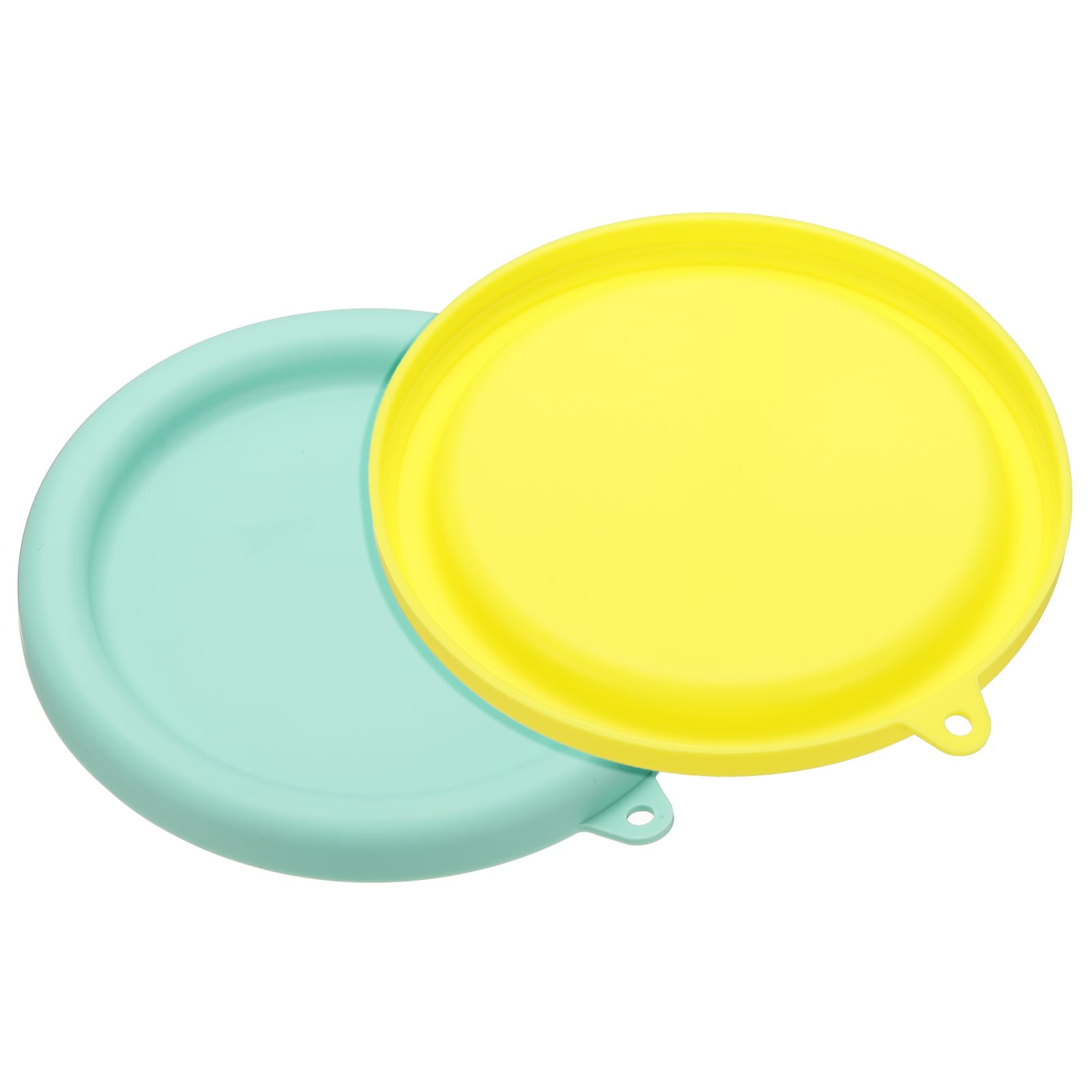 sourcing map 2Pcs Silicone Lids Cover for Glass Mixing Bowls Ice Cream Machine, Refrigerator Dishwasher & Microwave Safe, Light Blue/Yellow