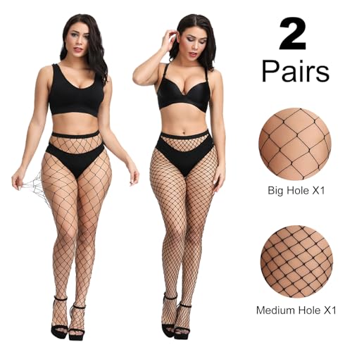 CHRORINE 2/4/8 Pack Fishnet Stockings Women High Waist Tights 2/4 Styles Fishnet Tights Pantyhose3