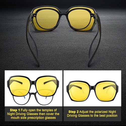 Night Vision Glasses for Driving, Anti Glare Polarized Driving Sunglasses UV Protection Eyewear for Men and Women3