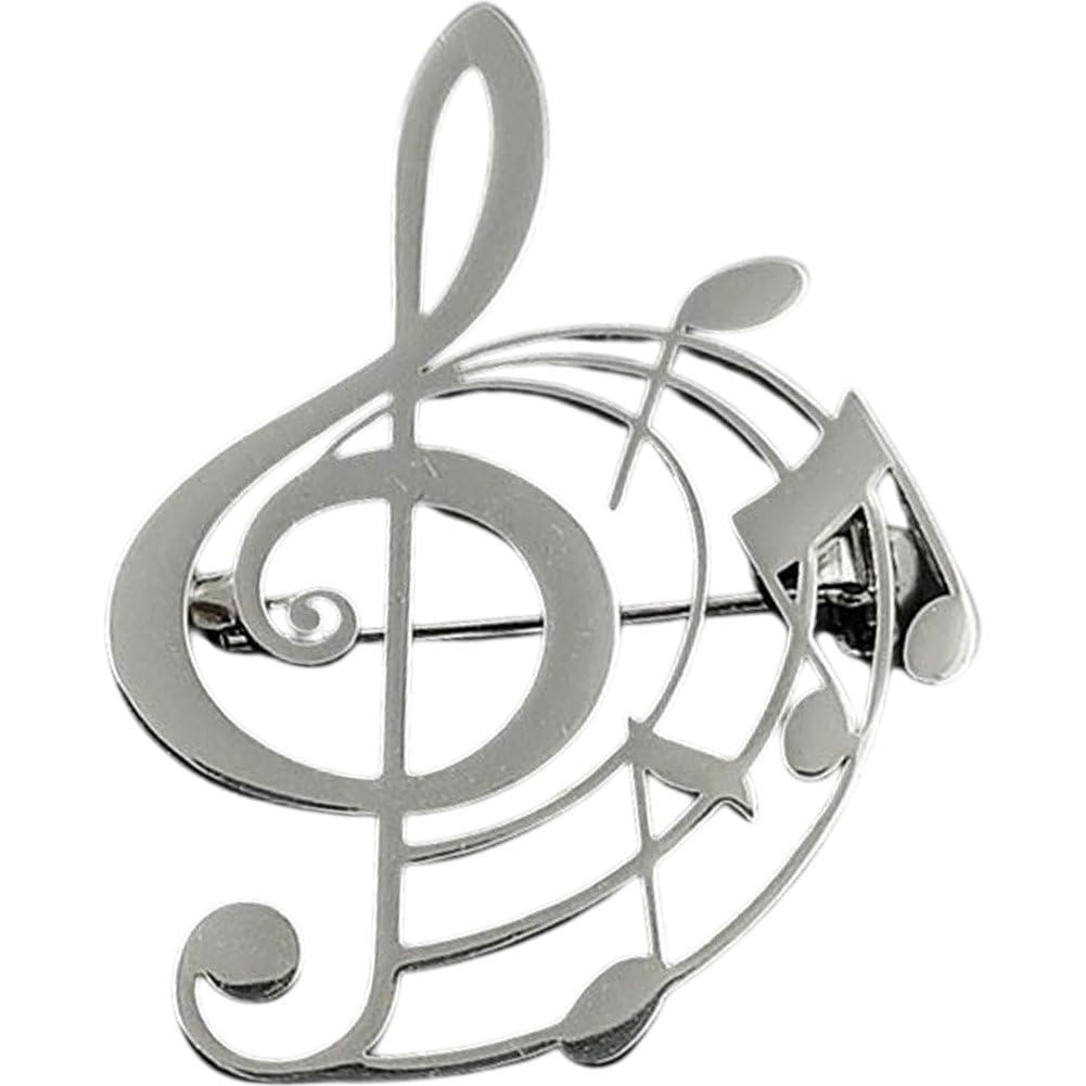 Sslvya Musical Note Brooch Pin Elegant Lapel Pin Corsage Brooches for Scarf Jackets Dress Suit Shirt Bag Delicate Jewelry Gifts