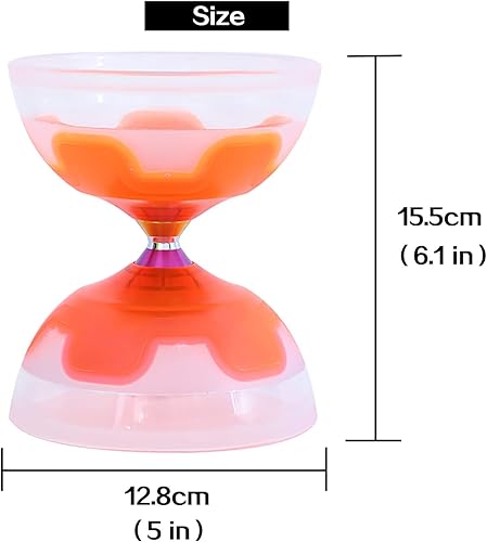 Miniatura 5 de Juego de diábolo chino Yoyo - Diábolo LED de triple rodamientos con palillos de diablo, cuerda y bolsa de red (verde)