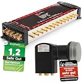 RED OPTICUM 5/24 Multischalter Set mit Quattro LNB - SAT Verteiler für 24 Teilnehmer...