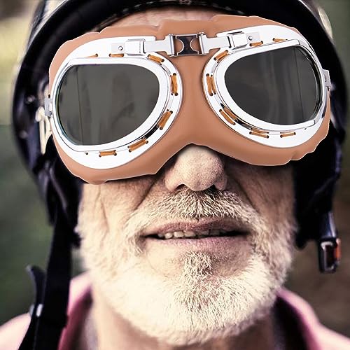 Image of Peicees Vintage Helmet Goggles Motorcycle Goggles Bike Motorcross Pilot Goggle