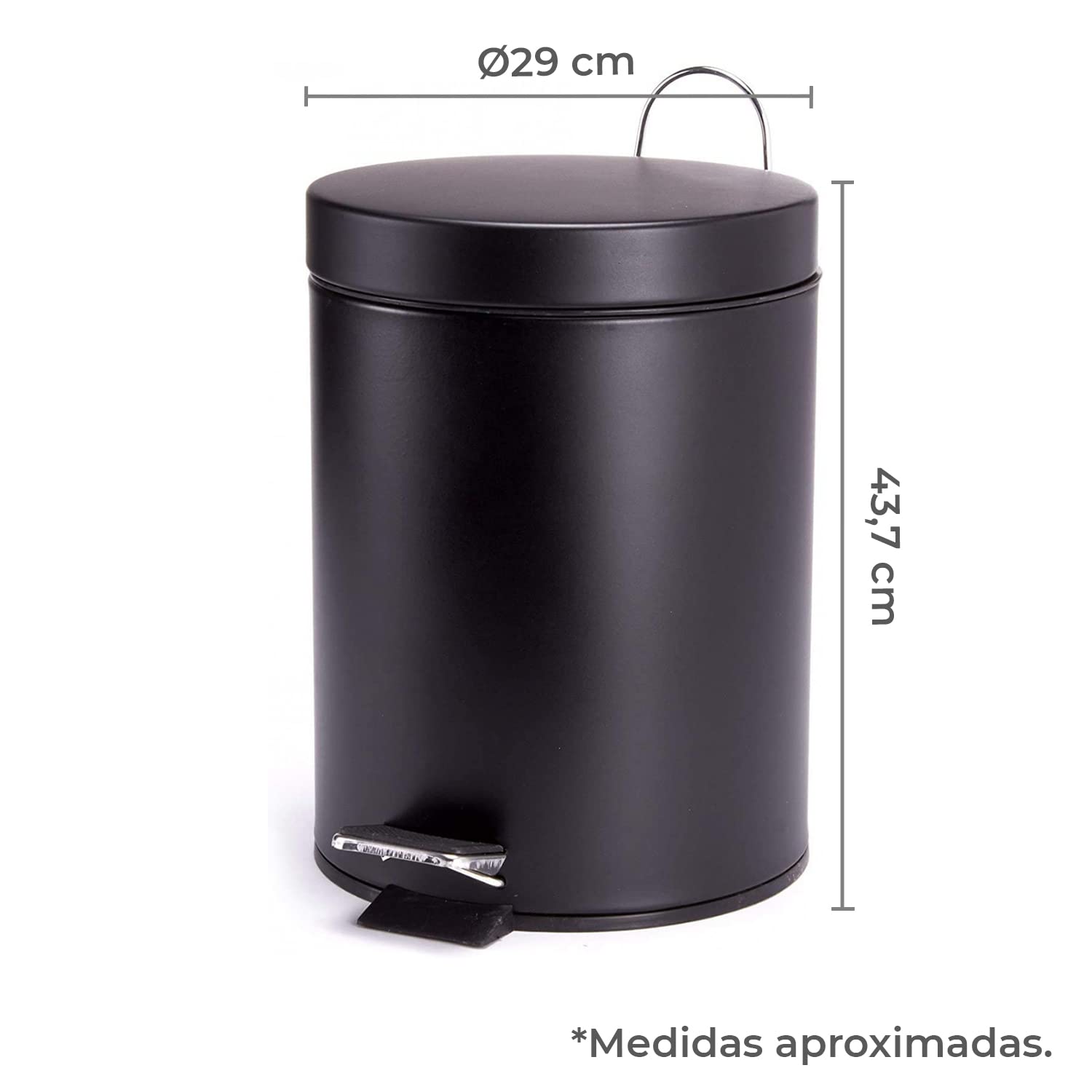 TIENDA EURASIA - Papelera, Papelera de Baño con Pedal, Papelera Oficina con Cubo Extraible, Papelera Escritorio Fabricada en Acero Inoxidable, Cubo de Basura, Contenedor con Pedal (20 litros)