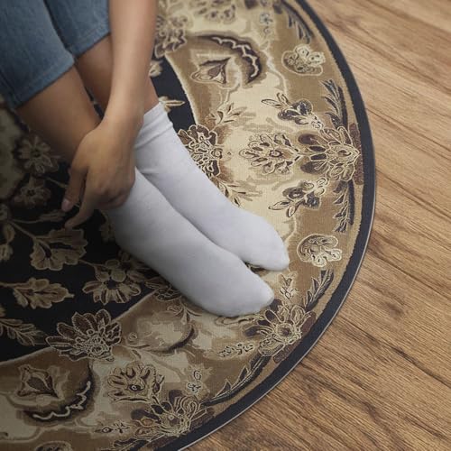 Tapis de sol vinyle rond ø50 cm style persan en PVC résistant pour cuisine et salon - 5