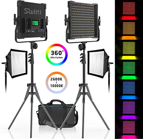 LED Steady Light Kit with Light Tripod Softbox 2 Packs, CRI 96 + Dimmable Two-Tone 3000K-8000K Panel Light, Photo Lighting for Video Shooting Portrait Products