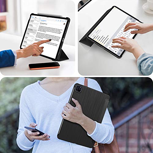 Soke New Ipad Pro 11 Case 2022 2021(4Th 3Rd Generation) - [Slim Trifold Stand + 2Nd Gen Apple Pencil Charging + Smart Auto Wake/Sleep],Protective Hard Pc Back Cover For Ipad Pro 11 Inch(Black) #TOP6