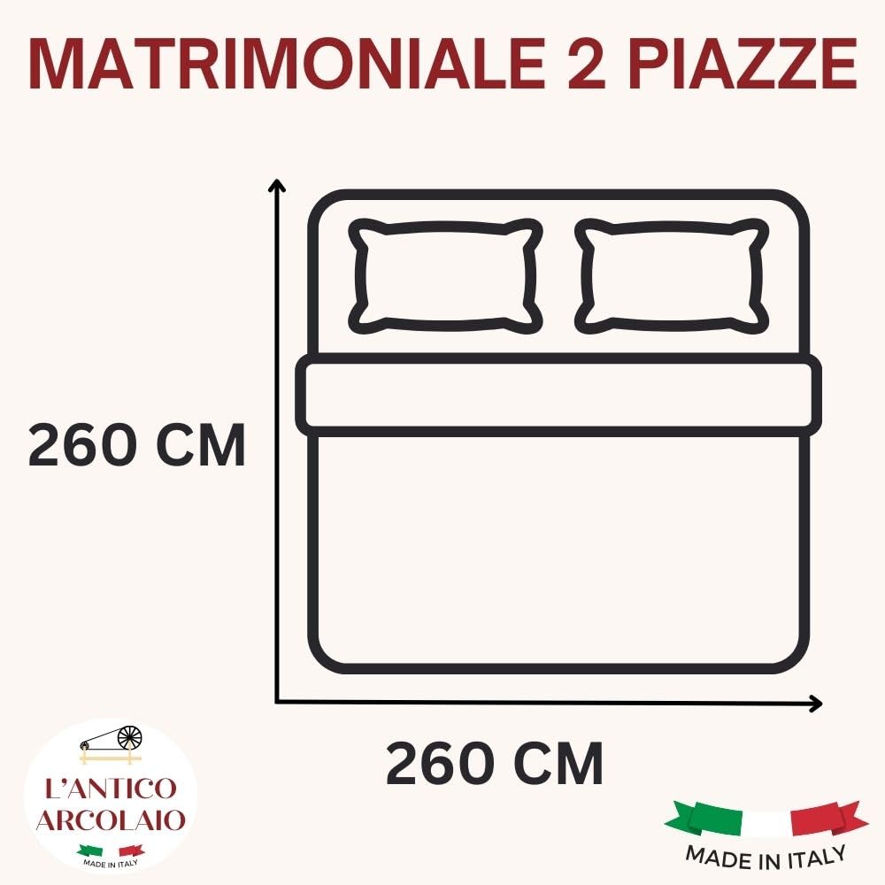 L'ANTICO ARCOLAIO - Copriletto Matrimoniale (80gr/m2) Trapunta Matrimoniale Primaverile, Trapunta Estiva Matrimoniale Leggera Microfibra, Trapuntino Estivo Matrimoniale Double Face 100% Made in Italy