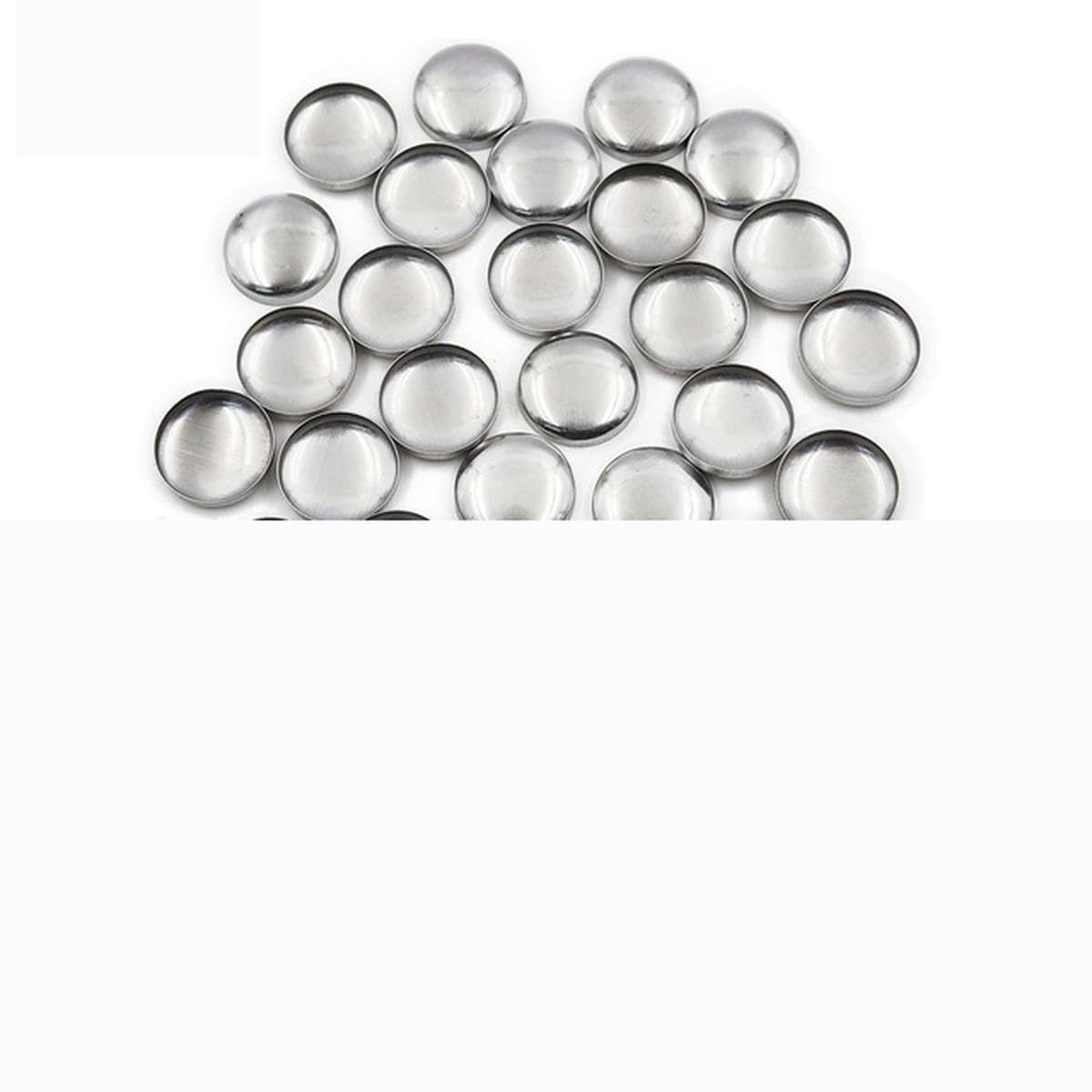 100 Bottoni In Tessuto Fai Da Te – Forma Di Pane – Metallici Con Retro Piatto – Taglie 16# A 60# - 4