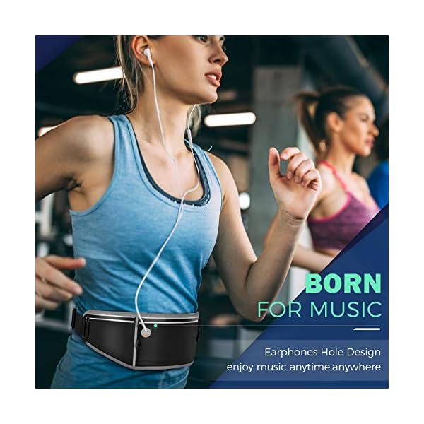 Running Belt, Workout Belt for Phone Money Key Passport Bank Card, Adjustable Women and Men Travel Waist Pack Fit 24''-41'', Buddy Pouch for Runners - Image 3