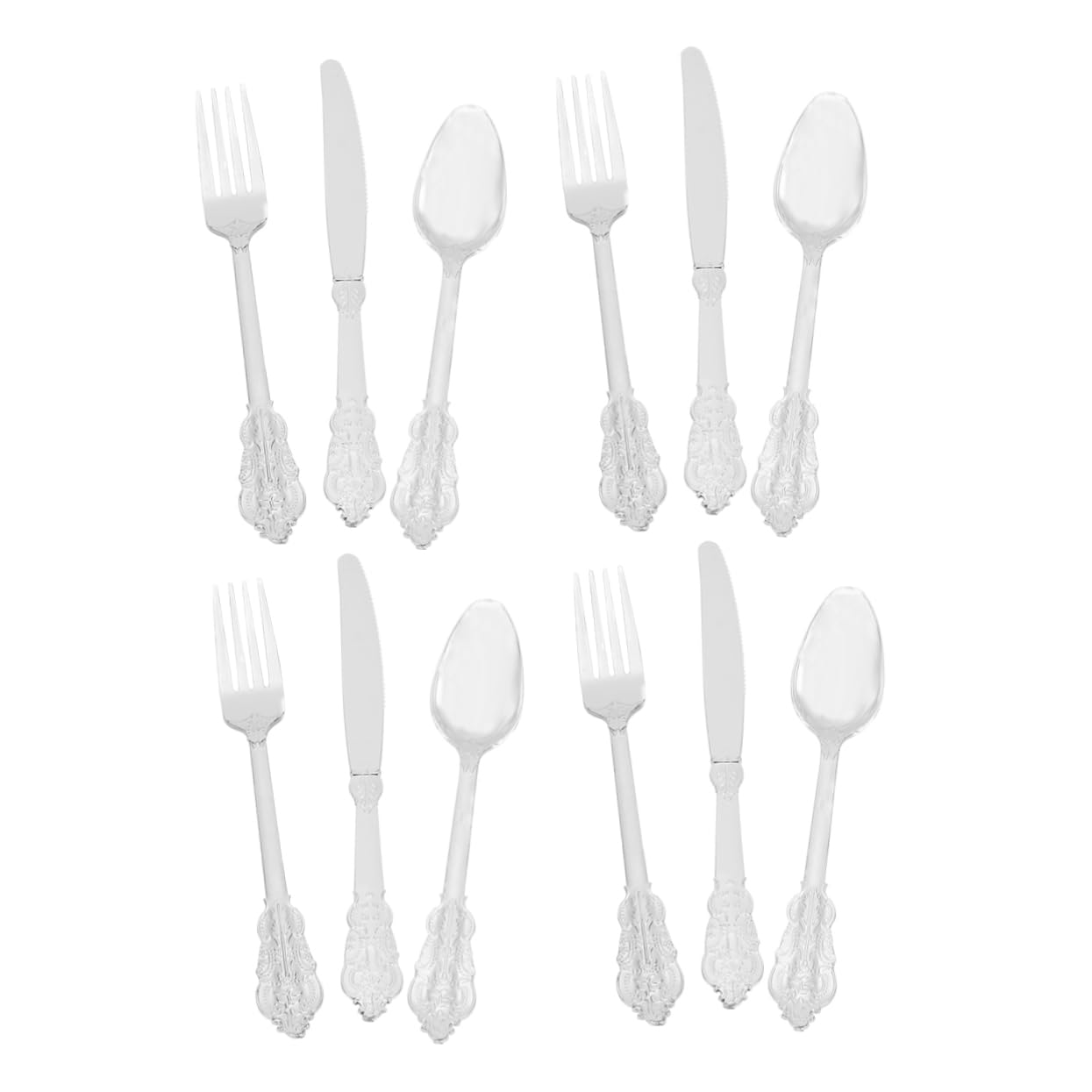 Beavorty Elegant Dinner Party Supplies 12pcs Gilding Plastic Cutlery for Wedding Reception Catering Services