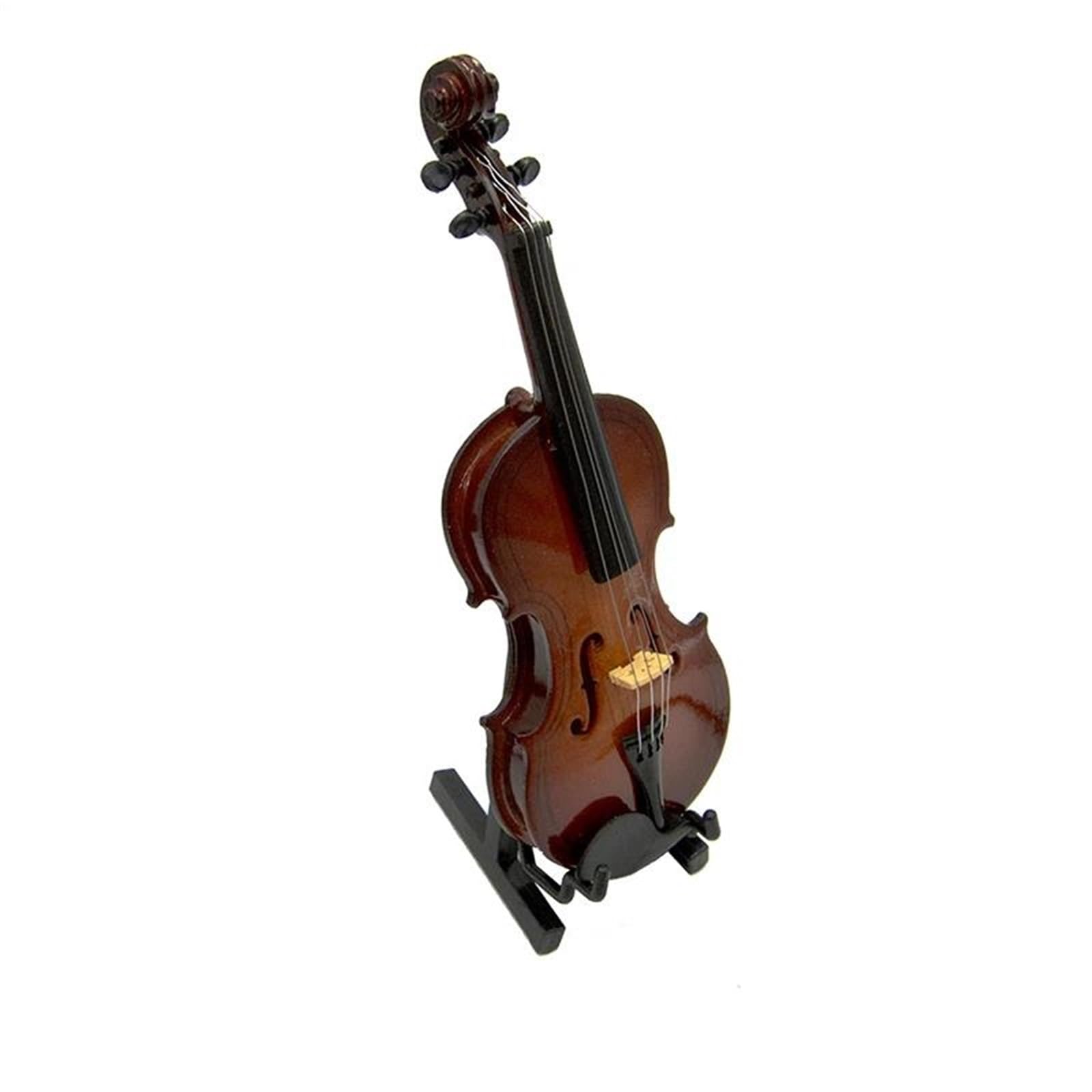 Mini Violon Décoratif 23 Cm – Instrument Factice Avec étui Et Archets – Artisanat En Bois – Cadeau Pour Musiciens