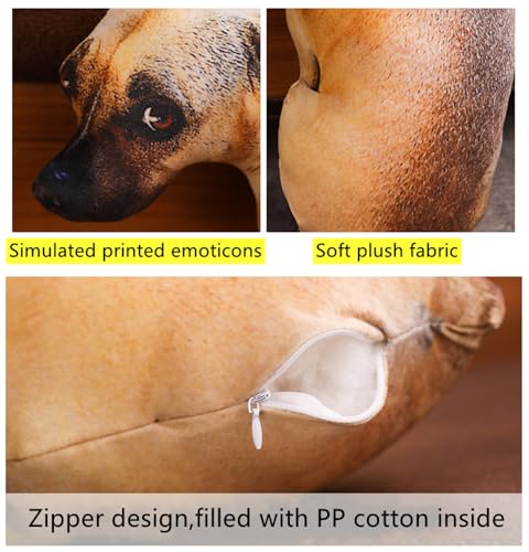NatureMan Dekokissen 3D Hund, Simulation, Hundenkissen, 50 cm, lustiges Plüschtier Kissen für Sofa, Stühle, Wohnaccessoires (Chart)