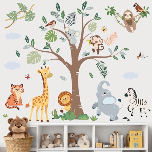 Vinilos decorativos animales selváticos 30x90cm 2 piezas miniatura 1