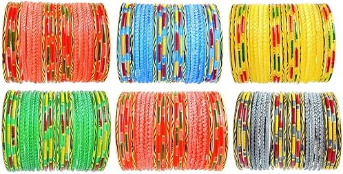 Hand Kkrafts Multicolor traditional Glass bangles chudi set of 144 for womens and girls