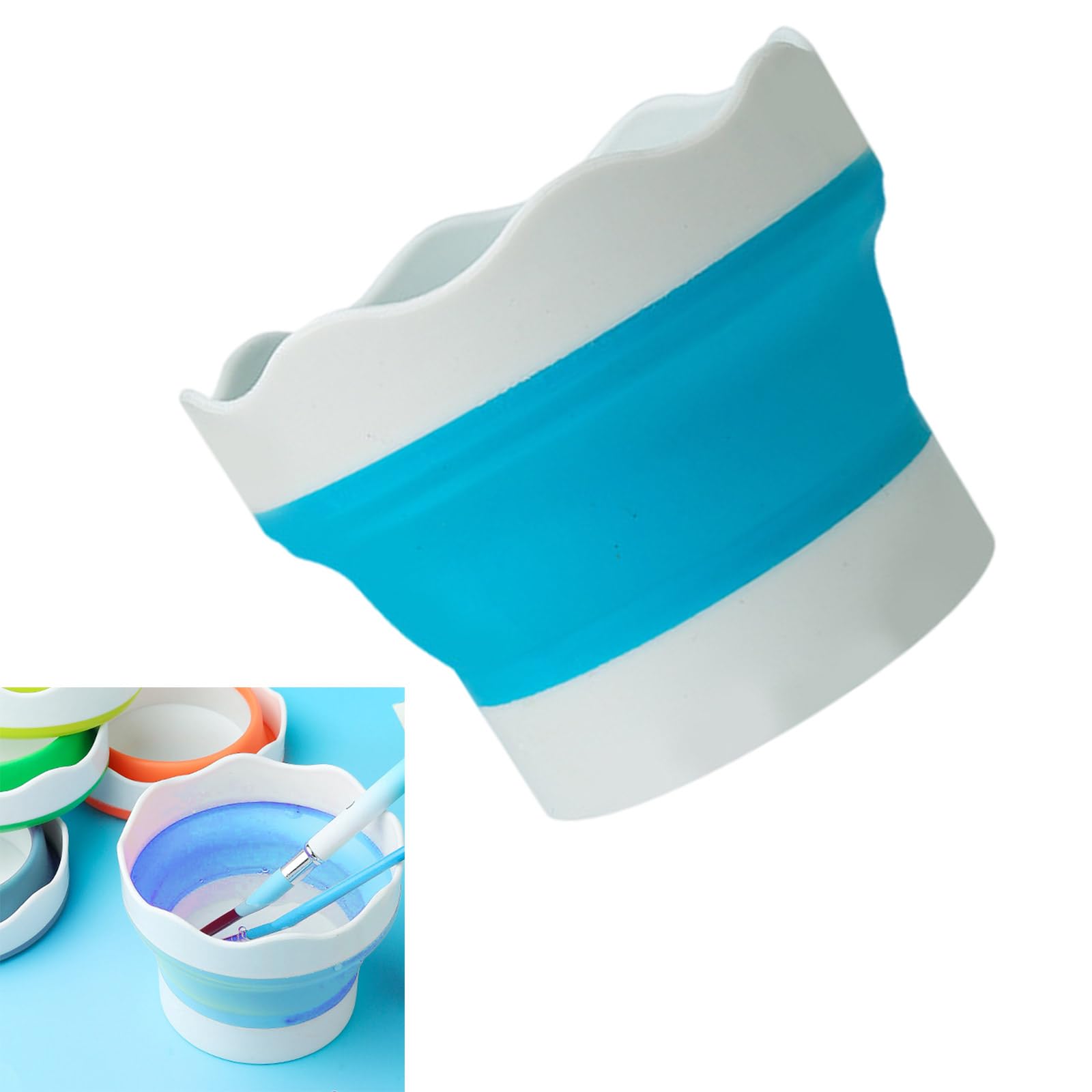 Produktbild von GMBYLBY Faltbarer Wasch Eimer Pinselhalter Reiniger Für Aquarellölmalerei Pinsel Pinsel Waschmaschine Silikonmalerei Wasserbecher