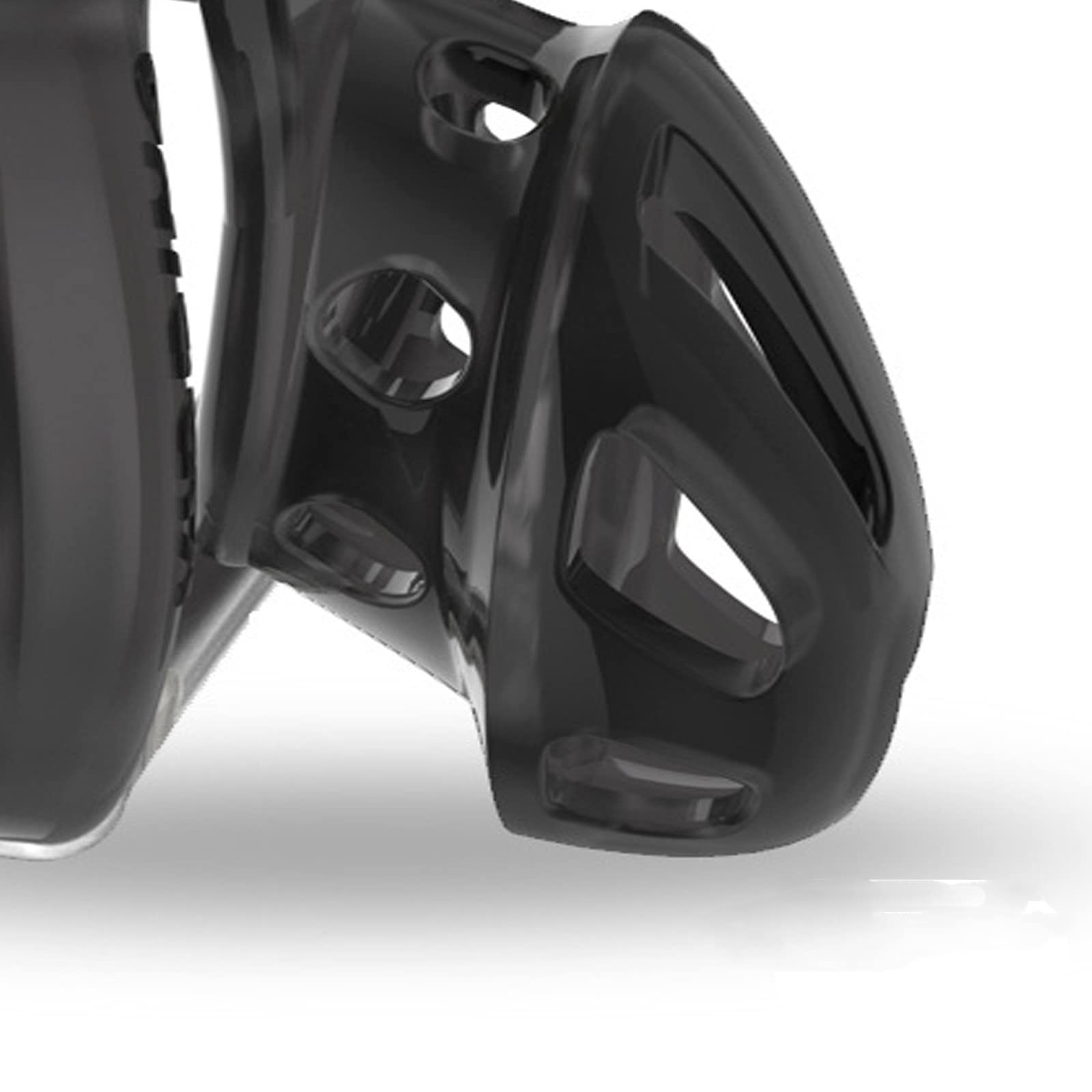 SM Ventilation Cage Pénis Ceinture de Chasteté Ensemble avec 4 Cockrings Cage de Chasteté avec Serrure Ouverte Ventilation Cage Pénis Cage de Chasteté avec Anneau Sex Toy(Schwarz,S)