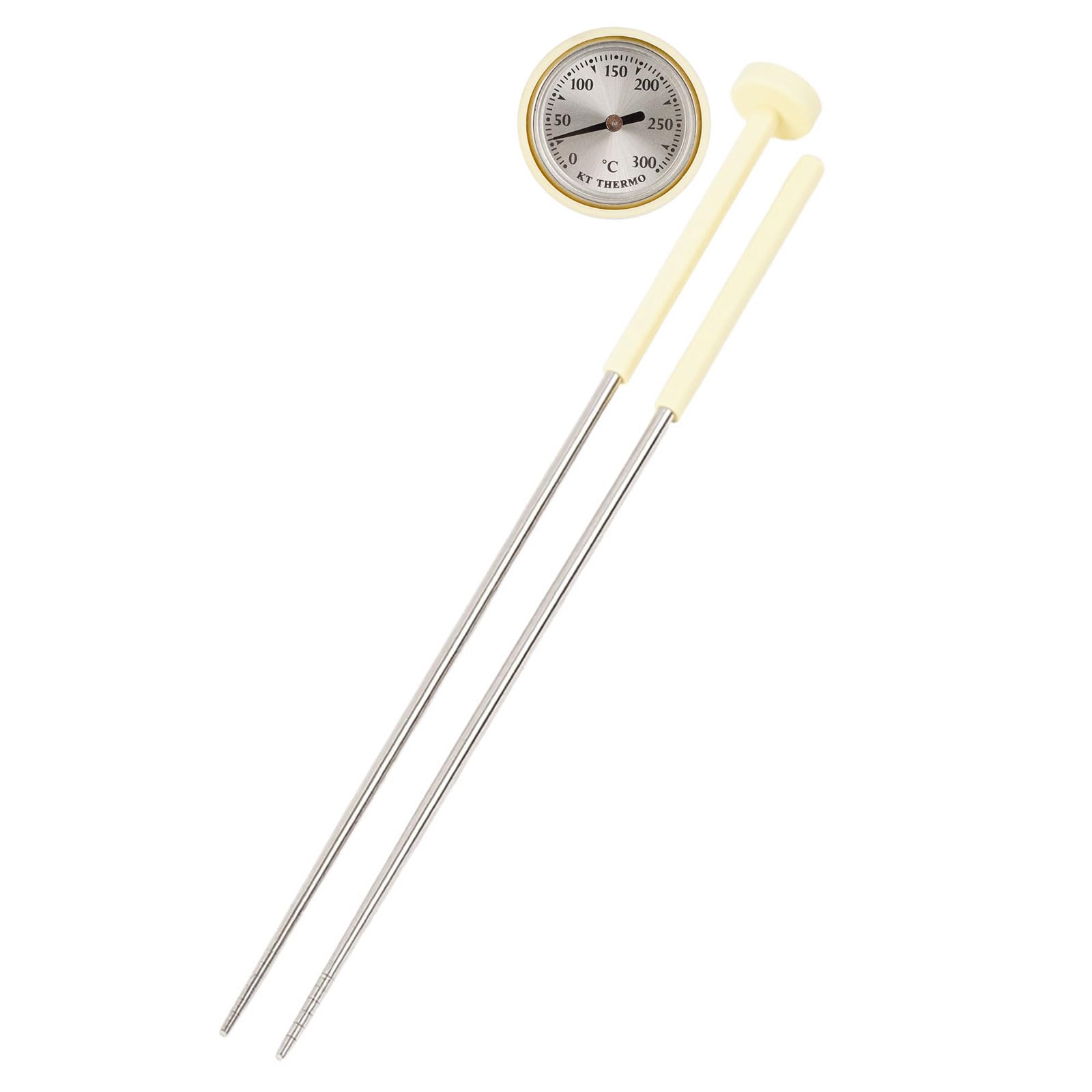 Accurate Fry Thermometers Temperature Chopstick with 0-300℃ Ranges and Mechanical Design for Cooking Thermometers Chopsticks