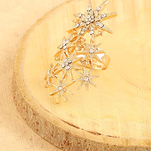 Image of SOHI Cocktail Ring for Women & Girls, Chunky Ring, Finger Ring, adjustable ring, Ladies Ring, Gold Plated Ring, aesthetic jewellery, hand ring for women