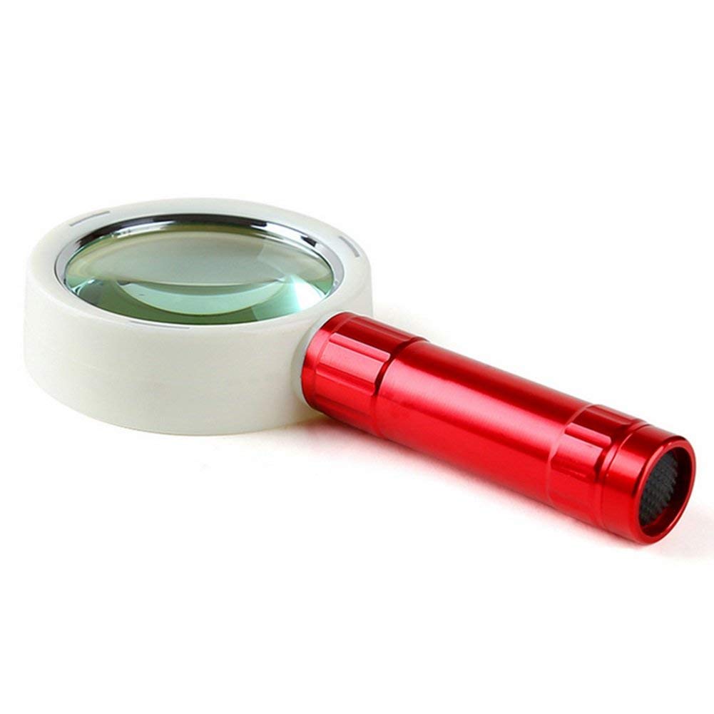 Lupen, Lupe mit Licht, 10-fache HD-Linse, Handlupe mit Beleuchtung und 10 LED-Lampen für Senioren, zum Lesen von Münzen und Lotsen, Explo7