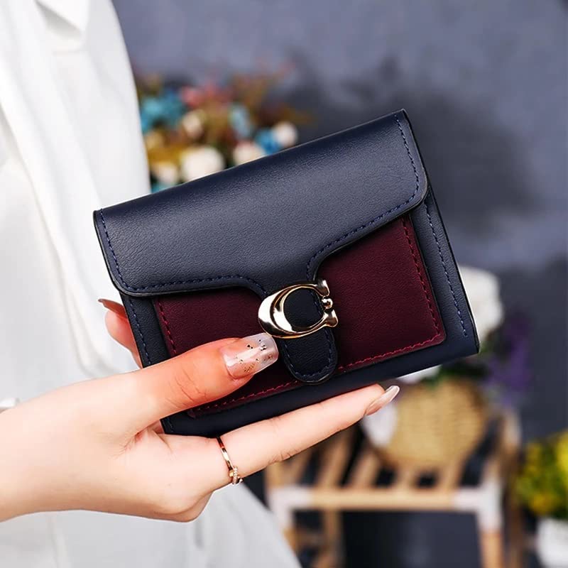Women's MINI Wallets for PU Card Holder Simple Small Folding Wallet Card Purse Hasp Mini Clutch(Black)3