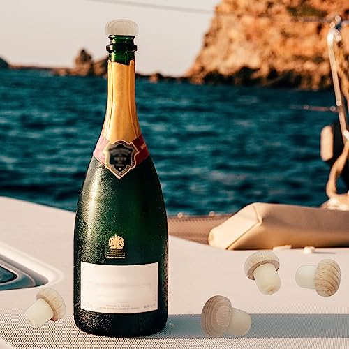 Wine Bottle Corks Mushroom T Shaped Cork Plugs For Wine Cork Wine Stopper Reusable Wine Corks Wooden And Rubber Bottle Stoppers (8, L) #TOP5