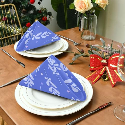 Servilletas de Tela con Patrón Azul y Púrpura, Set de 6 miniatura 3