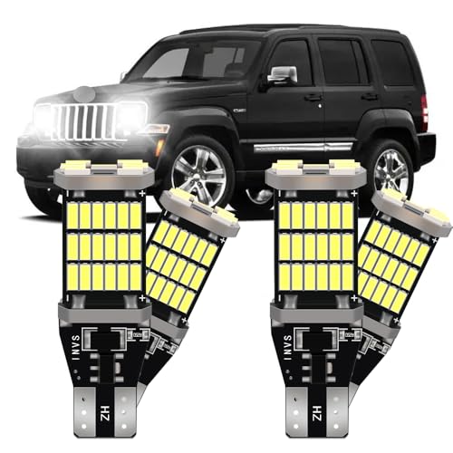 LSLIGHT T15 Reverse Backup Lights For Jeep Renegade 2011-2015 2016 2017 2018 2019 2020, Canbus Error Free Reverse Backup Lights Bulbs Replacement, 3400LM Super Bright, 6000K White, 4Pcs