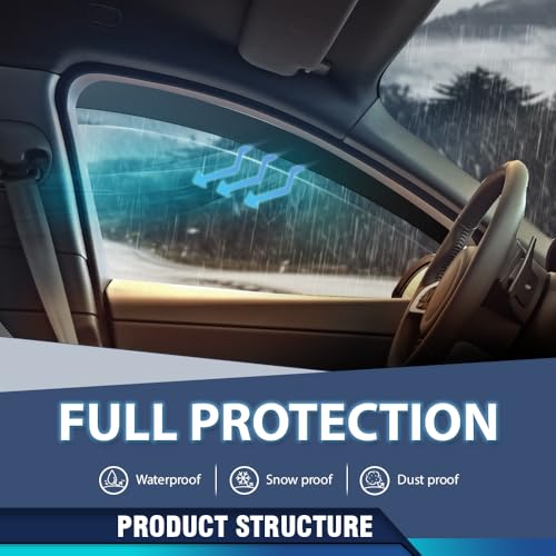 Image of PIT66 in-Channel Ventvisor Window Deflectors and Sun Visors 4 Pcs | Compatible with Ford Explorer 2020 2021 2022 2023 2024 2025 Interior Sun Visor Smoke