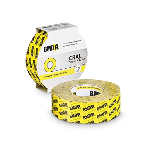 2x BMD - cral Hochleistungsklebeband (Gelb - 50mm x 40lfm) zur Verklebung von Dampfsperrfolie Dampfbremsfolie nach DIN…