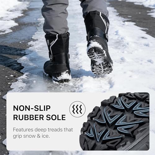 Image of FREE SOLDIER Mens Snow Boots Insulated Nonslip Outdoor Ankle Cold Weather Boots