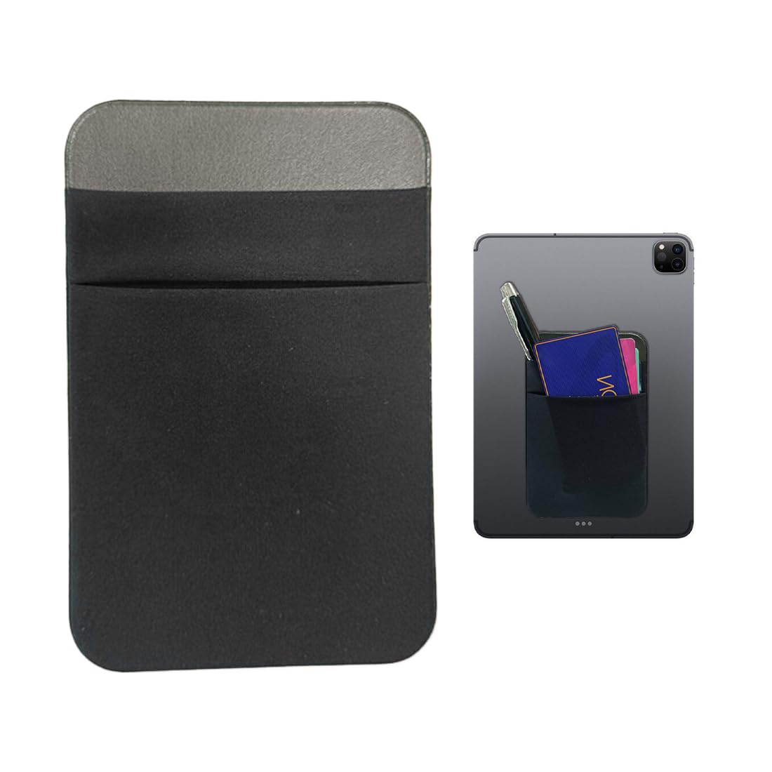 Custodia Hard Disk Esterno SSD, Custodia a 2 Tasche per Laptop con Adesivo Riutilizzabile, Protegge Il Disco Rigido, Nero