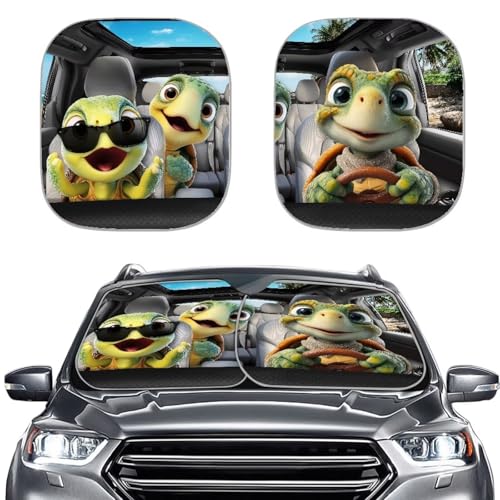 Image of Turtle Car Sun Shade Windshield Foldable Removable Automotive Accessories Auto Interior Protector Reflect UV Sun and Heat and Protect Your Car