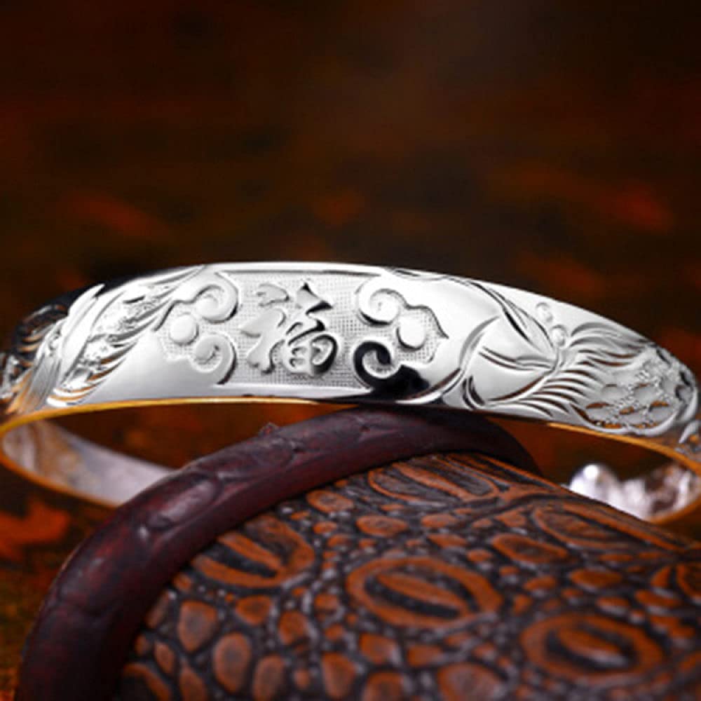Sterling Silver Bracelet,Chain Bangle,Silver Bangles For Women