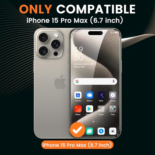 Image of Mr.Shield 360 True Privacy Screen Protector Tempered Glass Guard for iPhone 15 Pro Max, 4-Way Anti-Spy with Easy Installation Kit, 9H Hardness, 3D Curved Edges, Case-Friendly