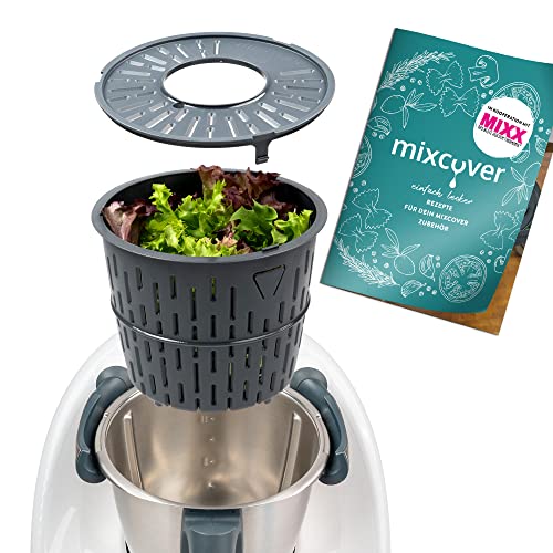 mixcover Improved Version Salad Spinner with Ebook Recipe Book Compatible with Thermomix TM7 TM6 TM5