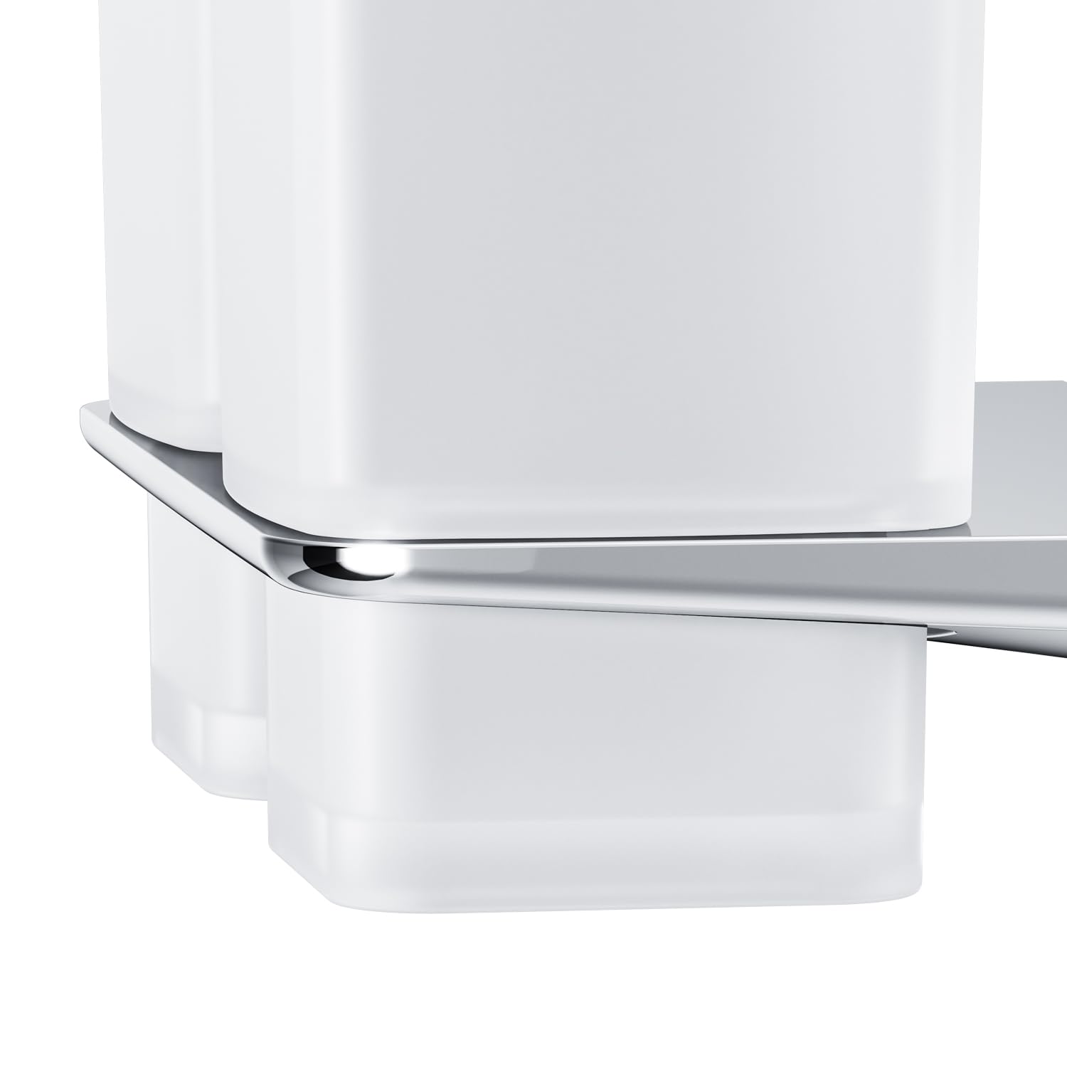 Zahnputzbechern (2 Stück) mit Halterung - Becher aus Satiniertem Glas, Wandhalterung - zur Wandbefestigung - mit Bohren, AIB343400 AM.PM Inspire 2.0